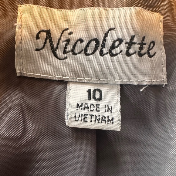 Nicolette Metallic Silver Evening Jacket Rhinestone Belt Formal Blazer 10 Medium - Picture 4 of 16